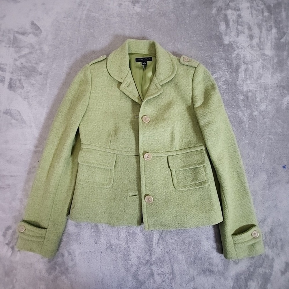 Banana‎ Republic Jacket Womens Small Green Wool Classicore Preppy Workwear